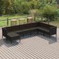 Preview: ARDEBO.de - 8-tlg. Garten-Lounge-Set mit Auflagen Poly Rattan Schwarz