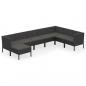 Preview: 8-tlg. Garten-Lounge-Set mit Auflagen Poly Rattan Schwarz