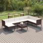 Preview: ARDEBO.de - 9-tlg. Garten-Lounge-Set mit Auflagen Poly Rattan Braun