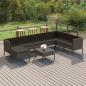 Preview: ARDEBO.de - 9-tlg. Garten-Lounge-Set mit Auflagen Poly Rattan Grau