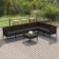 Preview: ARDEBO.de - 8-tlg. Garten-Lounge-Set mit Auflagen Poly Rattan Schwarz