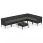 Preview: 8-tlg. Garten-Lounge-Set mit Auflagen Poly Rattan Schwarz