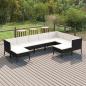 Preview: ARDEBO.de - 9-tlg. Garten-Lounge-Set mit Auflagen Poly Rattan Schwarz