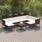 Preview: ARDEBO.de - 10-tlg. Garten-Lounge-Set mit Auflagen Poly Rattan Braun