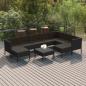 Preview: ARDEBO.de - 10-tlg. Garten-Lounge-Set mit Auflagen Poly Rattan Schwarz