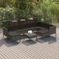 Preview: ARDEBO.de - 10-tlg. Garten-Lounge-Set mit Auflagen Poly Rattan Grau