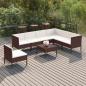 Preview: ARDEBO.de - 8-tlg. Garten-Lounge-Set mit Auflagen Poly Rattan Braun