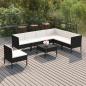 Preview: ARDEBO.de - 8-tlg. Garten-Lounge-Set mit Auflagen Poly Rattan Schwarz