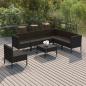 Preview: ARDEBO.de - 8-tlg. Garten-Lounge-Set mit Auflagen Poly Rattan Schwarz