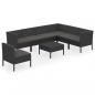 Preview: 8-tlg. Garten-Lounge-Set mit Auflagen Poly Rattan Schwarz