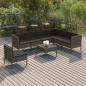 Preview: ARDEBO.de - 8-tlg. Garten-Lounge-Set mit Auflagen Poly Rattan Grau