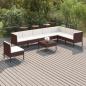 Preview: ARDEBO.de - 9-tlg. Garten-Lounge-Set mit Auflagen Poly Rattan Braun