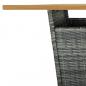 Preview: 3-tlg. Gartenbar-Set mit Kissen Poly Rattan Grau