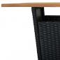 Preview: 5-tlg. Gartenbar-Set mit Kissen Poly Rattan Schwarz