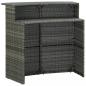 Preview: 3-tlg. Gartenbar-Set mit Kissen Poly Rattan Grau