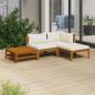 Preview: ARDEBO.de - 4-tlg. Garten-Lounge-Set mit Creme Kissen Massivholz Akazie