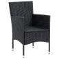 Preview: 7-tlg. Garten-Essgruppe mit Kissen Poly Rattan Schwarz