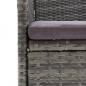 Preview: 3-tlg. Garten-Essgruppe mit Kissen Poly Rattan Grau