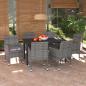 Preview: ARDEBO.de - 7-tlg. Garten-Essgruppe mit Kissen Poly Rattan Grau