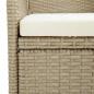 Preview: 5-tlg. Garten-Essgruppe mit Kissen Poly Rattan Beige