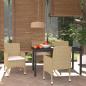 Preview: ARDEBO.de - 5-tlg. Garten-Essgruppe mit Kissen Poly Rattan Beige