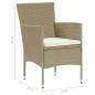 Preview: 5-tlg. Garten-Essgruppe mit Kissen Poly Rattan Beige