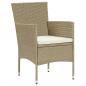 Preview: 5-tlg. Garten-Essgruppe mit Kissen Poly Rattan Beige