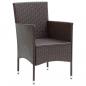 Preview: 3-tlg. Garten-Essgruppe mit Kissen Poly Rattan Braun