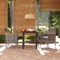 Preview: ARDEBO.de - 3-tlg. Garten-Essgruppe mit Kissen Poly Rattan Grau