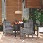 Preview: ARDEBO.de - 5-tlg. Garten-Essgruppe mit Kissen Poly Rattan Grau