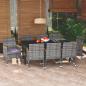 Preview: ARDEBO.de - 9-tlg. Garten-Essgruppe mit Kissen Poly Rattan Grau 