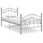 Preview: ARDEBO.de - Bett Grau Metall 90x200 cm