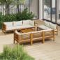 Preview: ARDEBO.de - 9-tlg. Garten-Lounge-Set mit Creme Kissen Massivholz Akazie