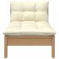 Preview: Gartensofa 2-Sitzer mit Creme Kissen Massivholz Kiefer