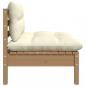 Preview: Gartensofa 2-Sitzer mit Creme Kissen Massivholz Kiefer