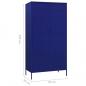 Preview: Kleiderschrank Marineblau 90x50x180 cm Stahl   