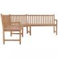 Preview: Garten-Eckbank 185x185x90 cm Massivholz Teak