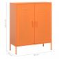 Preview: Lagerschrank Orange 80x35x101,5 cm Stahl    