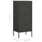 Preview: Lagerschrank Anthrazit 42,5x35x101,5 cm Stahl