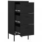 Preview: Lagerschrank Schwarz 42,5x35x101,5 cm Stahl    