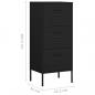 Preview: Lagerschrank Schwarz 42,5x35x101,5 cm Stahl    