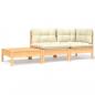 Preview: ARDEBO.de - 3-tlg. Garten-Lounge-Set mit Kissen in Creme Massivholz Kiefer