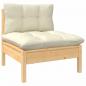 Preview: 3-tlg. Garten-Lounge-Set mit Kissen in Creme Massivholz Kiefer