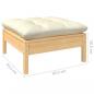 Preview: 3-tlg. Garten-Lounge-Set mit Kissen in Creme Massivholz Kiefer