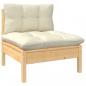 Preview: Gartensofa 2-Sitzer mit Kissen in Creme Massivholz Kiefer