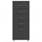 Preview: Aktenschrank mit Rollen Anthrazit 28x41x69 cm Metall