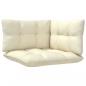 Preview: Gartensofa 2-Sitzer mit Kissen in Creme Massivholz Kiefer