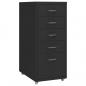 Preview: ARDEBO.de - Aktenschrank mit Rollen Schwarz 28x41x69 cm Metall