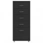 Preview: Aktenschrank mit Rollen Schwarz 28x41x69 cm Metall