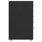 Preview: Aktenschrank mit Rollen Schwarz 28x41x69 cm Metall